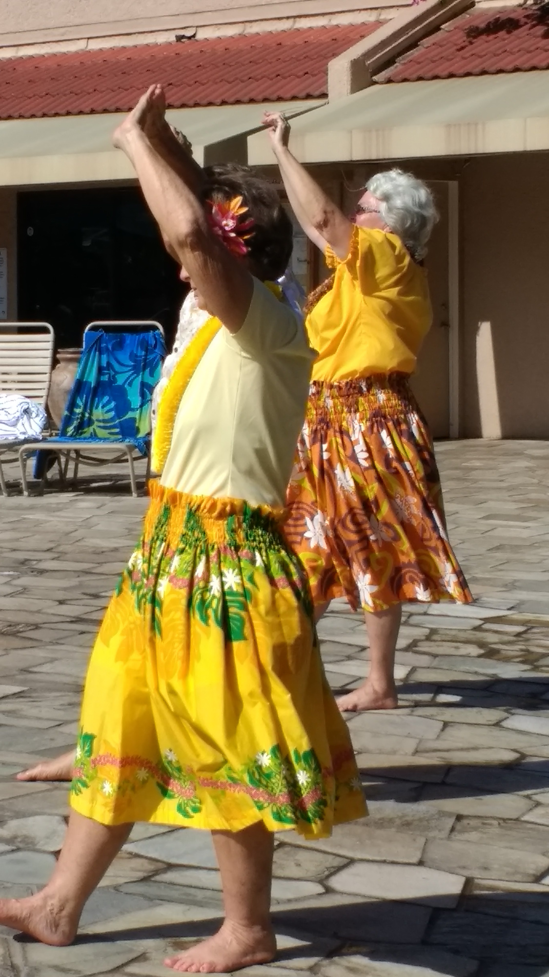 Poolside hula show